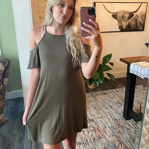 Garage Flowy Olive Dress